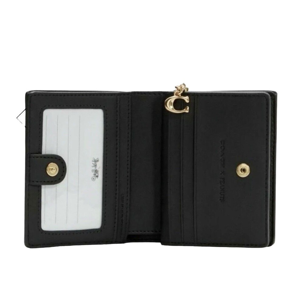 NWT Coach Coated Canvas Signature Woodstock Snap Wallet C4592 Brown/Black Multi - Picture 6 of 6